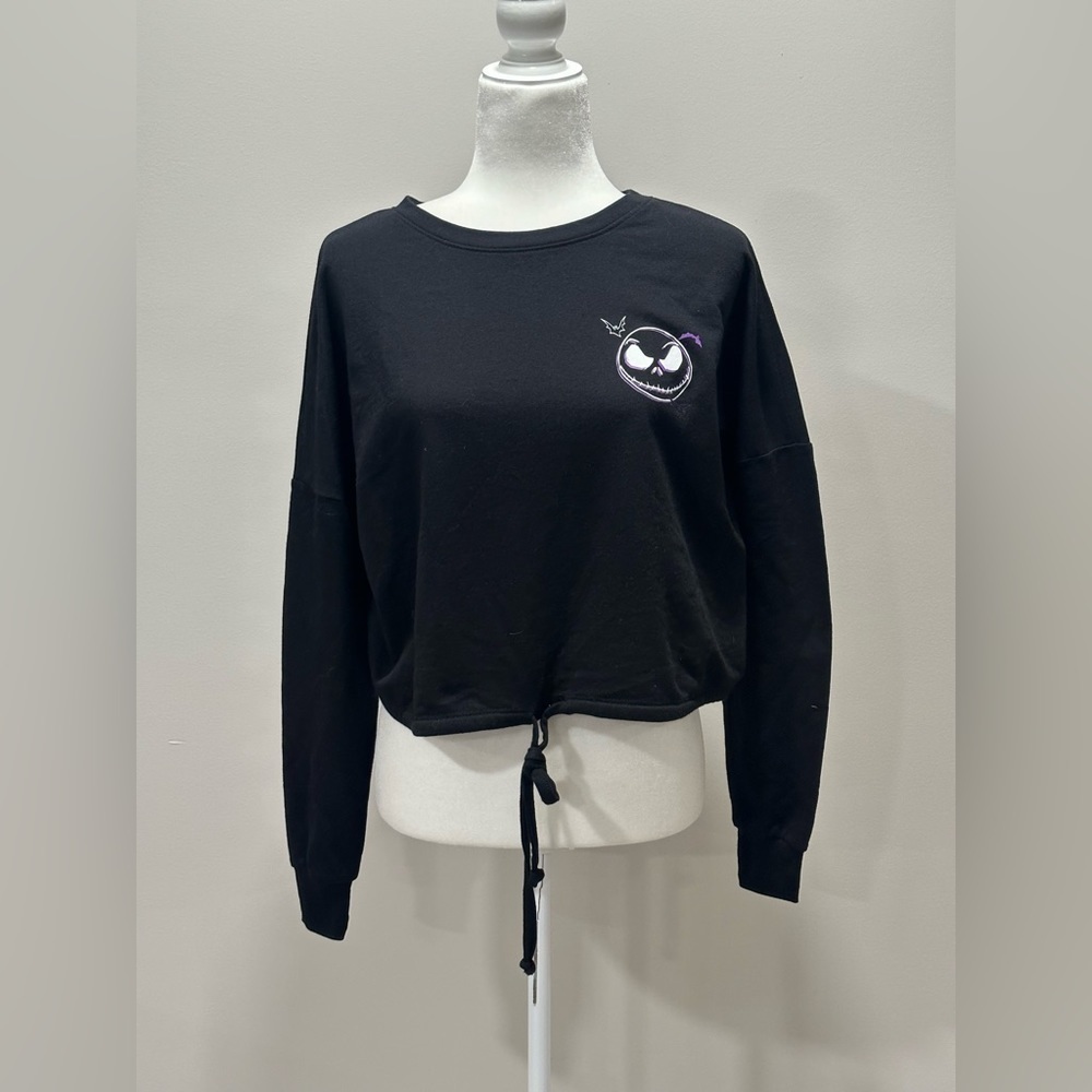 Disney the Nightmare before Christmas Black Midruff Drawstring Sweatshirt Size M